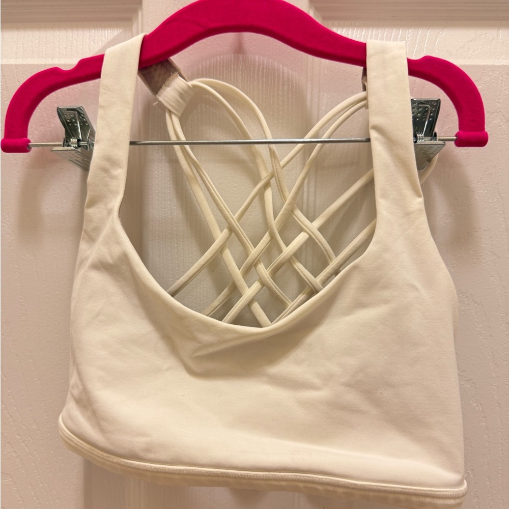 Lululemon Athletica Cream Strappy Sports Bra
